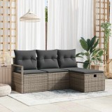 VidaXL Set de canapele pentru grădină 4 pcs Gri 175 x 117 x 85 cm