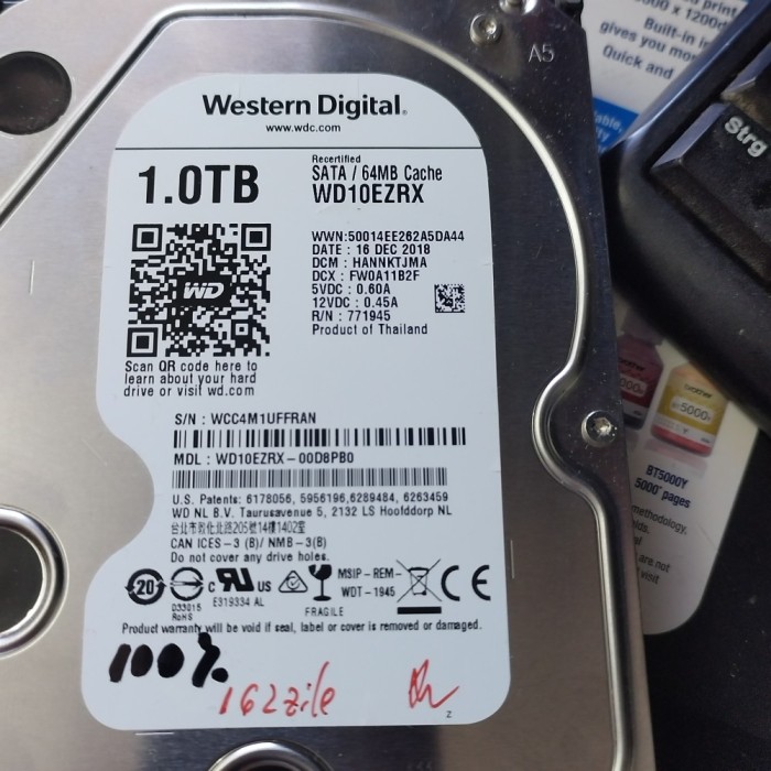 Hardisk pc Western Digital 1Tb 100%