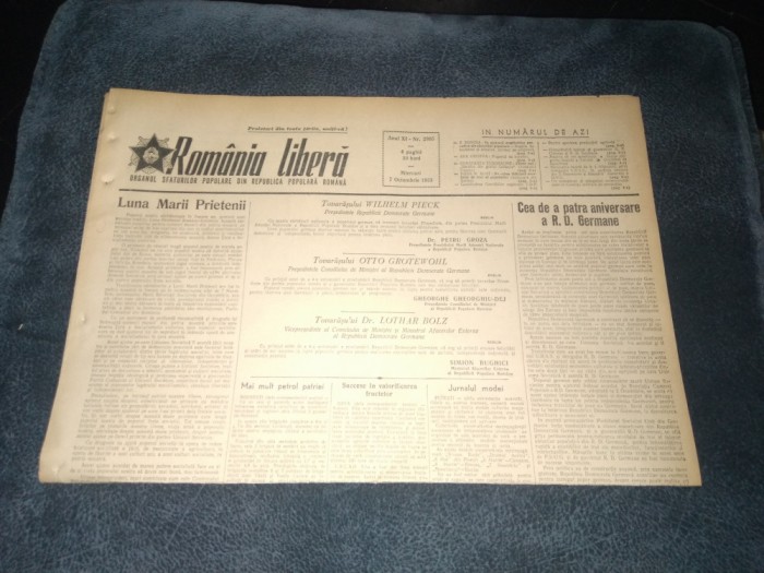 ZIARUL ROMANIA LIBERA 7 OCTOMBRIE 1953