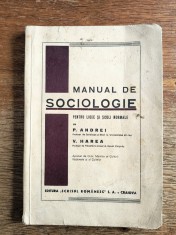 Manual de Sociologie - P. Andrei, V. Harea , 1942 / R4P1S