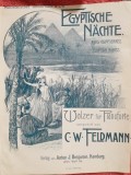 Egyptische Nachte, vals pentru pianoforte - C.W. Feldmann partitura