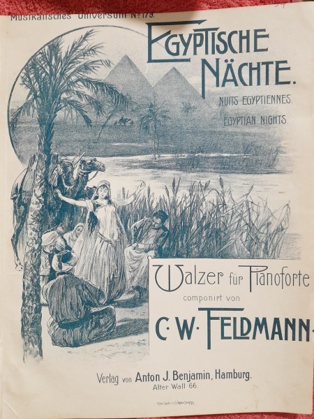 Egyptische Nachte, vals pentru pianoforte - C.W. Feldmann partitura