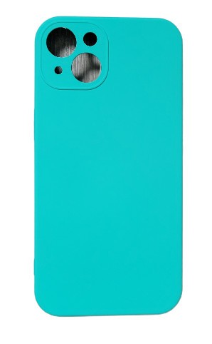 Husa silicon protectie camera cu microfibra in interior Iphone 13 Turcoaz