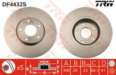 Disc frana HONDA CR-V II (RD) (2001 - 2006) TRW DF4432S foto