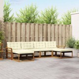 vidaXL Set de canapele de exterior cu pernă 6 pcs Natural și Crem 3369721
