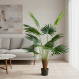 Palmier artificial Livistona evantai, 10 frunze, 160 cm, verde