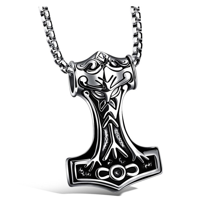Lant+medalion INOX ciocan THOR Lant+medalion INOX ciocan THOR