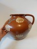 Vas Mare de Ceramica Traditionala Taraneasca, Oala lut ars glazurat decor rustic, autentic, Inaltime 28cm Diametru 30cm Obiect Vechi Arta Populara