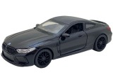 Macheta replica metal Bmw M8 negru scara 1:32 cu sunet lumini deschide usile,portbagajul si capota