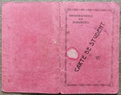 Carte de student Facultatea de Drept, Universitatea din Bucuresti 1931-32 foto