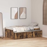 VidaXL Cadru de pat cu depozitare Stejar afumat 80 x 200 cm