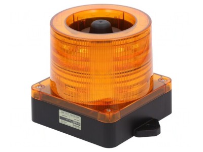Semnalizator LED Ambră 10-30VDC Luminos Acustic IP66 foto