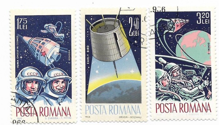 Romania (223) - Cosmonautica I, 1965 - serie obliterata