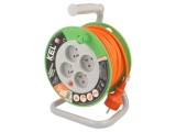 Prelungitor Bobinat cu 4 Prize PVC Portocaliu 3x1mm2, KEL