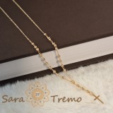 Cumpara ieftin Lantisor colier cu cruciulita, 50 cm, placat cu aur