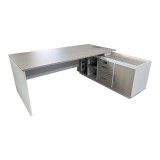 Cumpara ieftin Birou de colt Armadi, Pako World, Sonoma-Alb, 200x80x75 cm