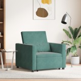 vidaXL Canapea Pat 3 &icirc;n 1 Convertibilă Verde &Icirc;nchis Catifea
