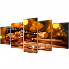 Set Tablouri De Perete Imprimeu Whiskey Si Trabuc 200 x 100 cm 241595