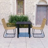 vidaXL Set mobilier de exterior, 3 piese, poliratan și sticlă 3060237
