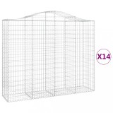Cumpara ieftin Cosuri gabion arcuite 14 buc 200x50x160/180 cm, fier galvanizat