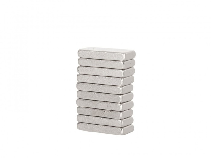 Set placute magnetice neodim, 10x4x1.5mm, 10 elemente, Geko G02429