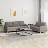 VidaXL Set de canapea cu perne, 2 piese, gri taupe, material textil