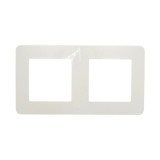 Rama dubla alba PC priza si intrerupator 150x83mm