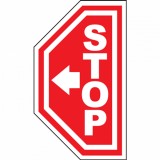 Eticheta stop pentru podea cu sageata spre stanga