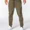 Pantaloni barbati verde slim model genunchi cu banda siret si buzunare P644