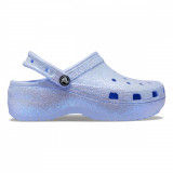 Saboți Crocs Women&#039;s Classic Platform Glitter Clog Mov - Moon Jelly