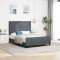 vidaXL Cadru de pat cu headboard Gri &icirc;nchis 140 x 200 cm Catifea 3344880