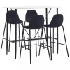 VidaXL Set mobilier de bar, 5 piese, negru, material textil