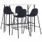 Set mobilier de bar, 5 piese, negru, material textil