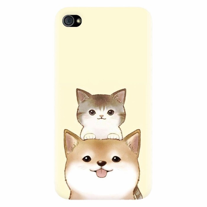Husa silicon pentru Apple Iphone 4 / 4S, Two Cat