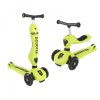 Trotineta 2 in 1 transformabila in tricicleta, pentru copii, inaltime ajustabila pe trei dimensiuni, frana progresiva, roti iluminate in miscare, verd