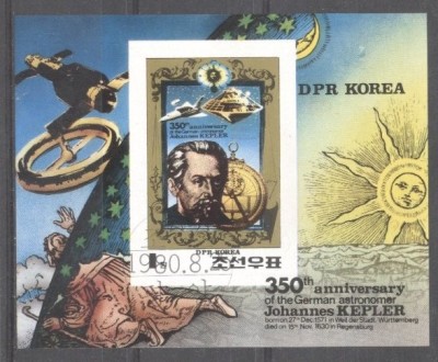 Korea 1980 Famous people, Astrology, Kepler, imperf. sheet, used T.307 foto