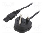 Cablu 2x0,75mm2 BS 1363 mufă IEC C7 mamă PVC 5m negru 3A LIAN DUNG