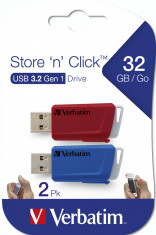 Memorie USB Verbatim Store&amp;#039; n Click 2x32GB USB 3.2 Red Blue foto