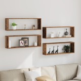 VidaXL Rafturi 4 buc Lemn Vechi 80x15x26 cm Lemn Prelucrat