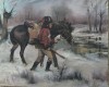 Tablou soldat cu cal , nesemnat., Peisaje, Ulei, Realism