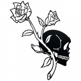 Decoratiune perete Krodesign Skull&amp;Rose, diametru 53 cm, negru, VivaTechnix