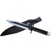 Cutit tactic Foxter Rambo Finka, 35 cm, lama din otel, maner metalic invelit cu sfoara, teaca, negru