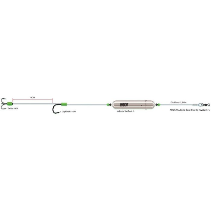 Rig Somn Madcat 8/0 Adjusta Basic River Rigs Live Bait L