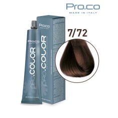 Vopsea de par profesionala PRO.COLOR 100 ml - Pro.Co - 7/72 ALUNA