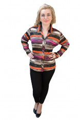 Camasa cu maneca lunga si dungi orizontale, multicolore foto