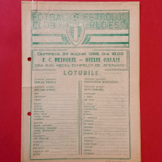 Program meci fotbal PETROLUL PLOIESTI - OTELUL GALATI (24.08.1986)