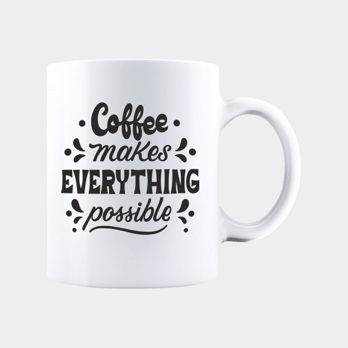 Cana alba personalizata COFFEE MAKES EVERYTHING POSSIBLE, INOVATIX&reg;. 330ml