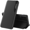 Husa Piele OEM Eco Leather View pentru Apple iPhone 12 mini, cu suport, Neagra