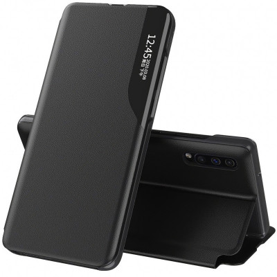 Husa Piele OEM Eco Leather View pentru Huawei P smart 2021, cu suport, Neagra foto