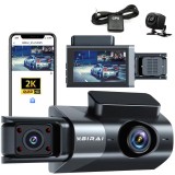 Camera Auto De Bord Tripla, 2K Full HD-1440P, BIRAI&reg; GoMotion, WDR, GPS, WIFI, G-Senzor Reglabil, Aplicatie Pe Telefon, Night Vision, Unghi Ultra Larg